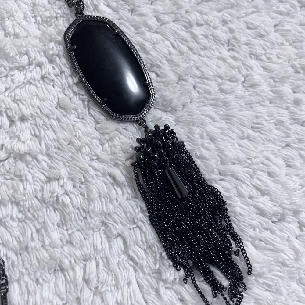 Kendra Scott Black Tassel Pendant Necklace